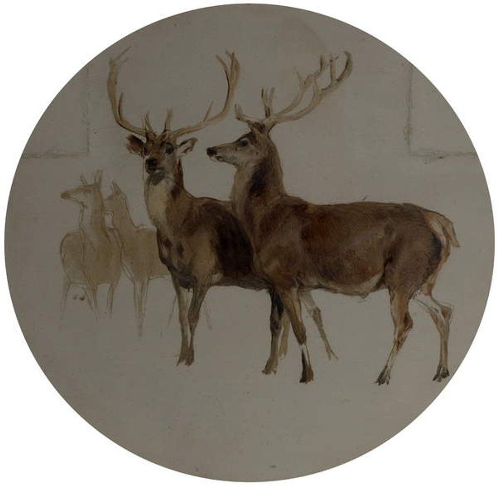 Detail of Deer in a Landscape by Edwin Landseer