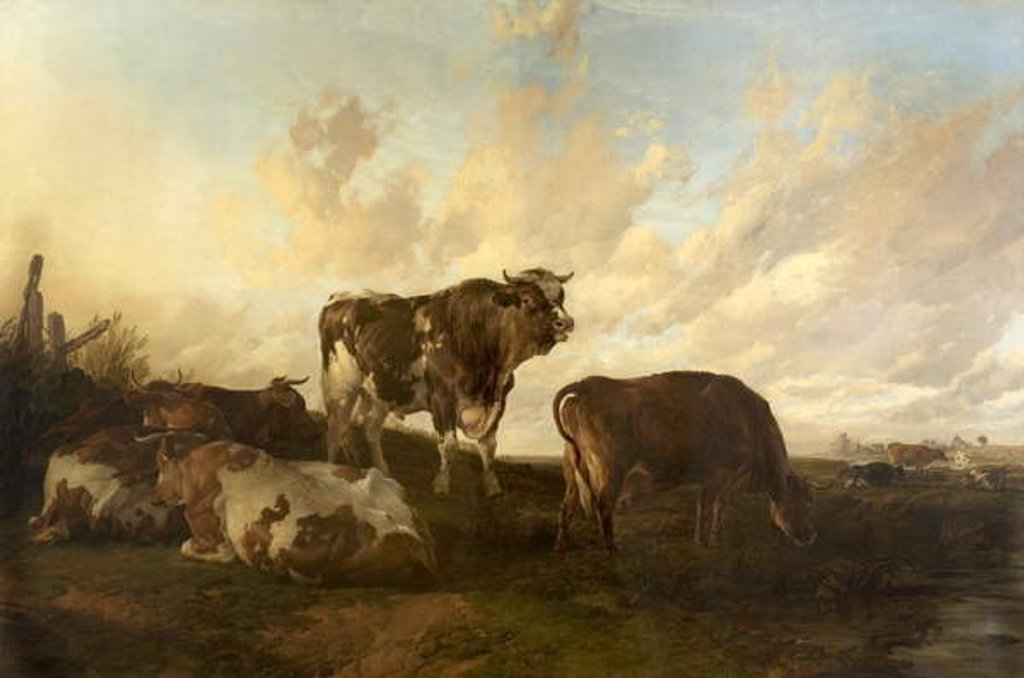 Detail of Repose in the Meadows, 1851 by Thomas Sidney Cooper