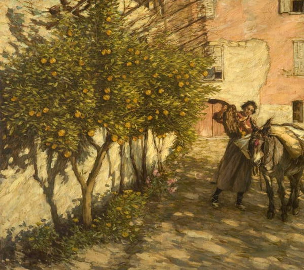 Detail of Gathering Oranges, 1929 by Henry Herbert La Thangue