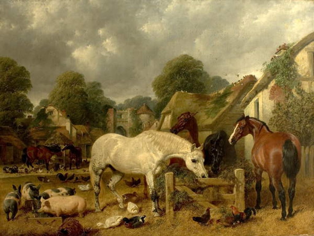 Detail of Horses in a Paddock by John Frederick Herring Snr