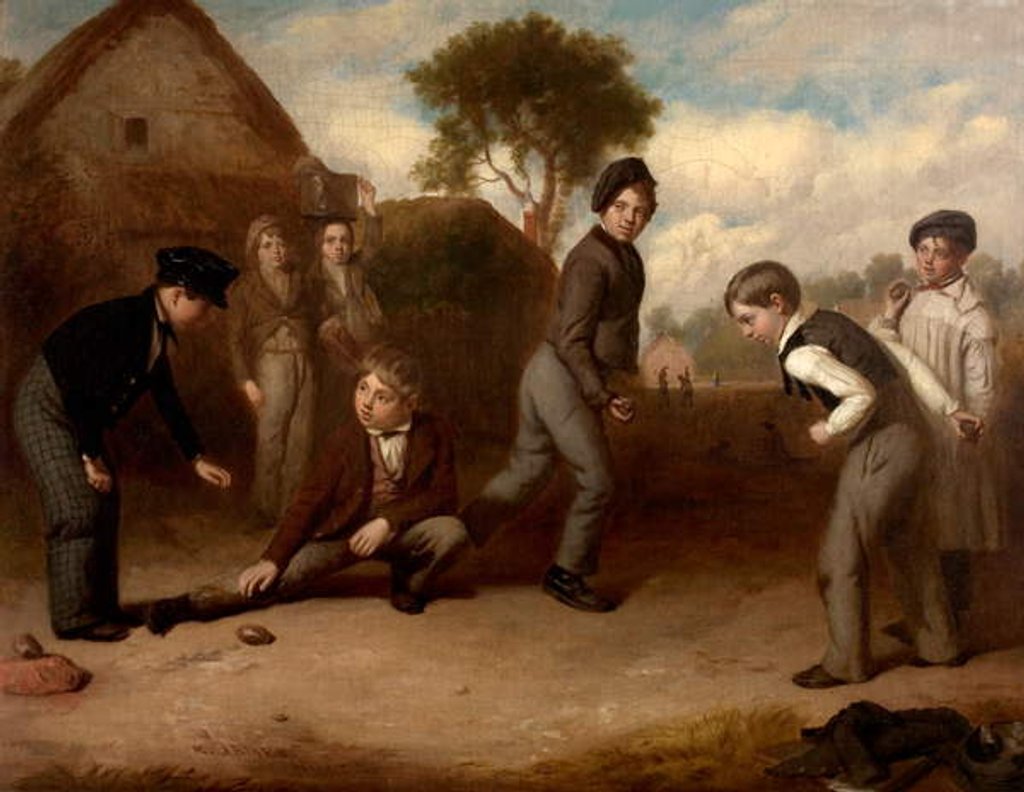 Detail of Boys Playing Duckstone, c.1845 by Robert James