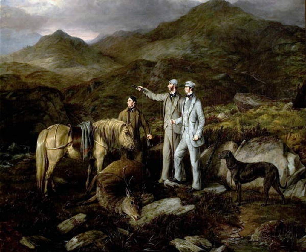Detail of Stag Hunt in Scotland, 1852 by William Luker