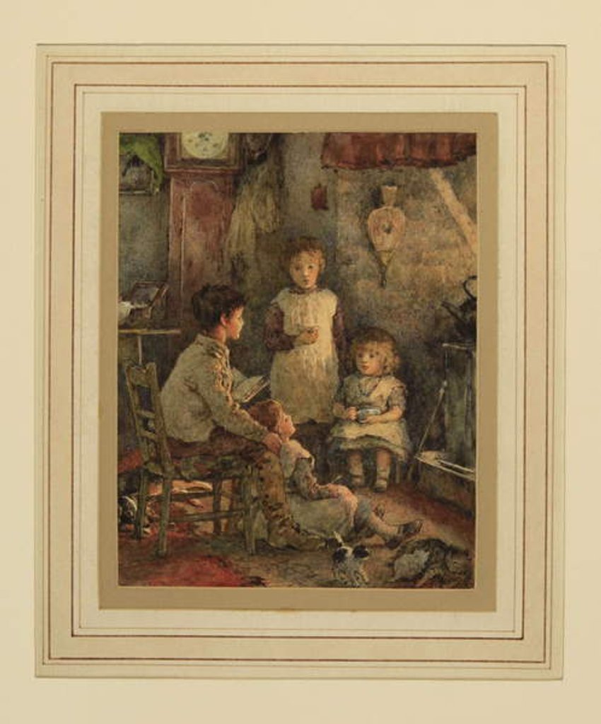 Detail of Children round the Fire by Alice Clausen