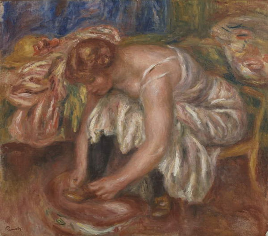 Detail of Woman tying her Shoe, c.1918 by Pierre Auguste Renoir