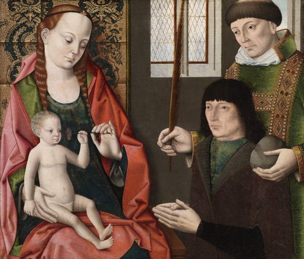 Detail of Virgin and Child with Saint Stephen and a Donor, c.1480 by Dirck the Younger (follower of) Bouts