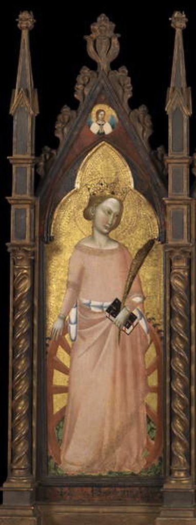 Detail of Saint Catherine, 1345 by Master of the Dominican Effigies
