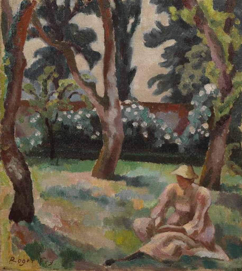 Detail of Orchard, Woman seated in a Garden, 1912-14 by Roger Eliot Fry