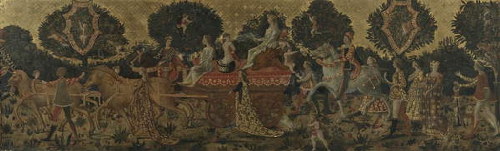 Detail of Triumph of Chastity, forgery in the manner of 15th century Italy, 1800-99 by Unknown Artist
