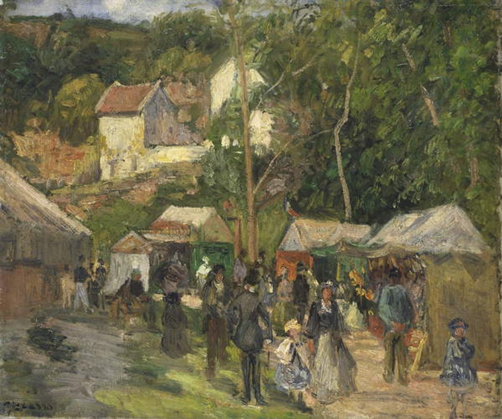 Detail of Festival at L'Hermitage, 1876-78 by Camille Pissarro