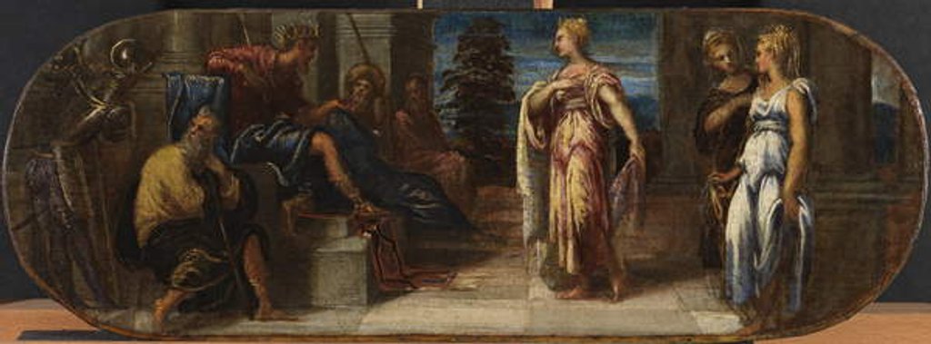 Detail of Esther and Ahasuerus or Solomon and the Queen of Sheba, 1545 by Jacopo Robusti Tintoretto