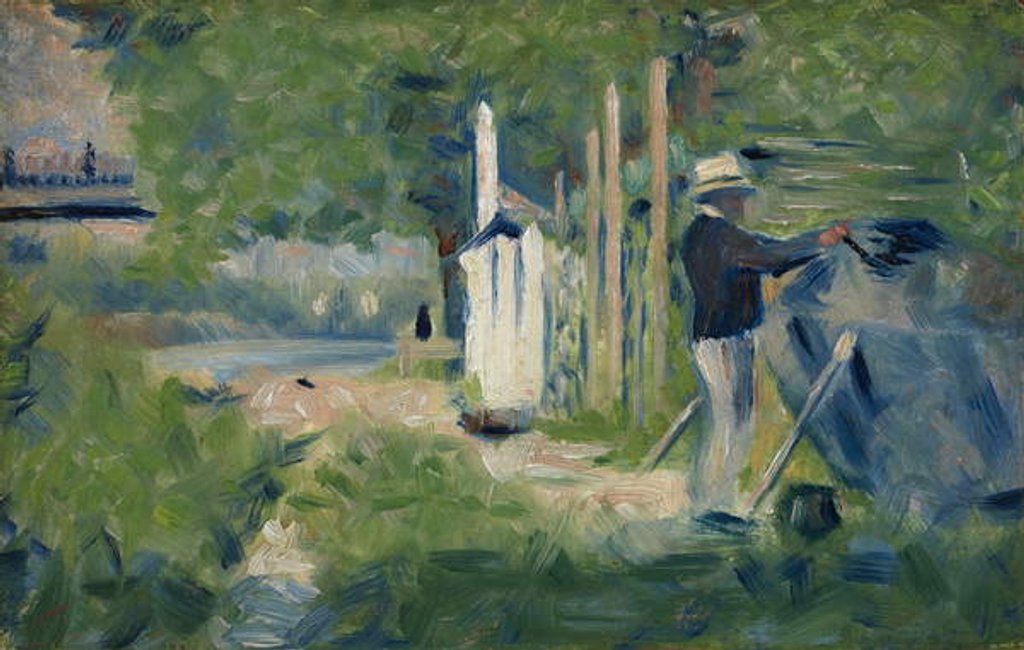 Detail of Man painting a boat, c.1883 by Georges Pierre Seurat