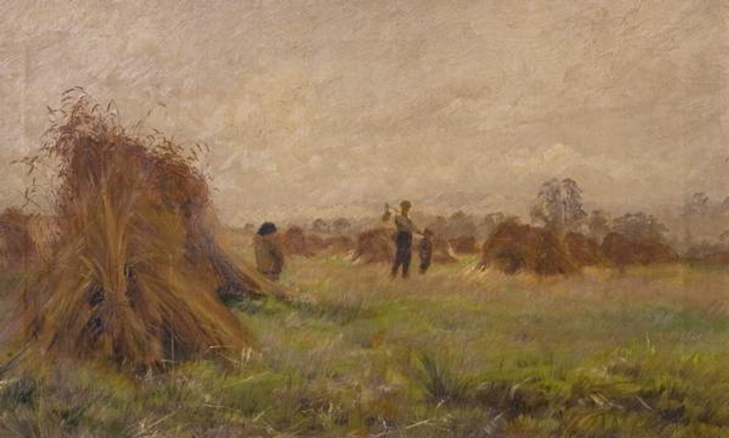 Detail of Harvest Scene, 1885-99 by John Anderson