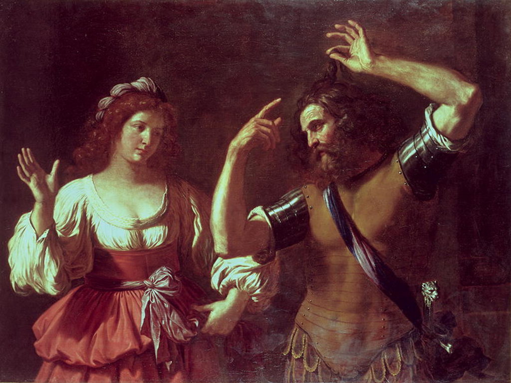 Detail of Samson and Delilah by Guercino