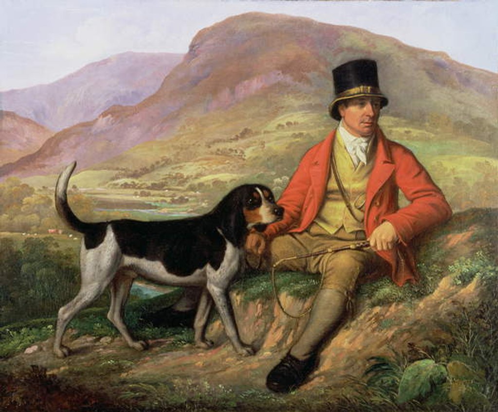 Detail of Portrait of John Peel with one of his hounds by Ramsay Richard Reinagle
