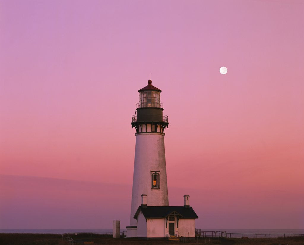 Detail of Lighthouse by Beach at Dusk by Anonymous