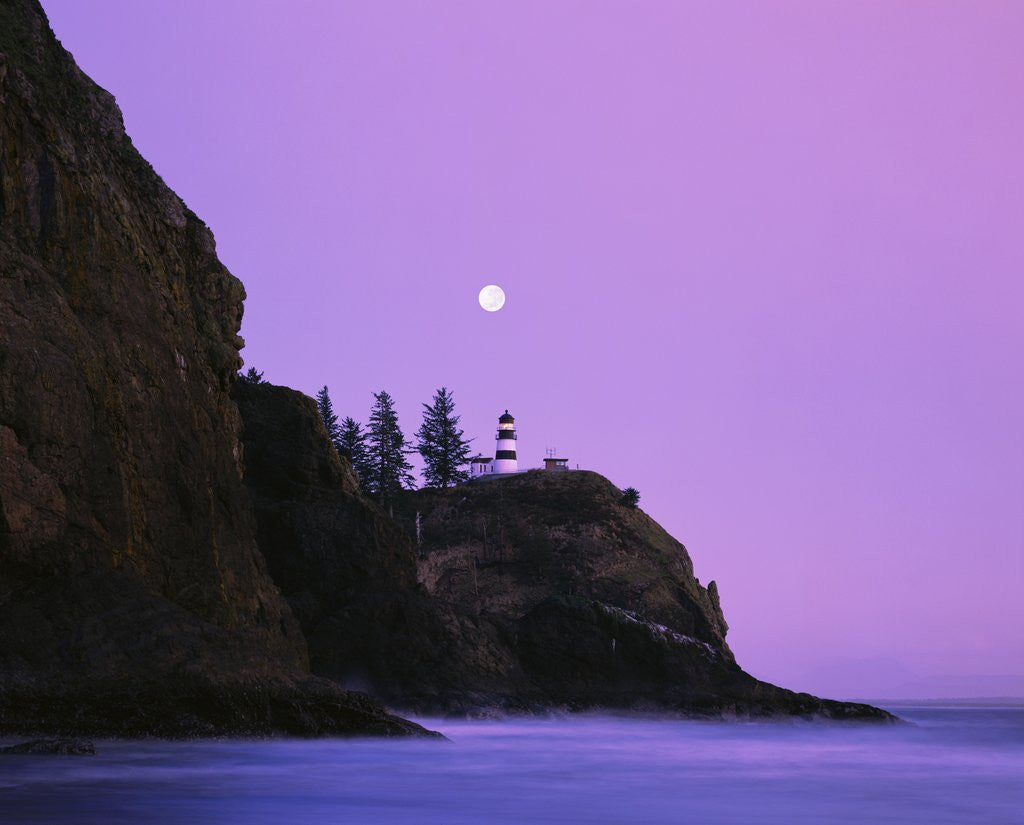 Detail of Purple Skies Over Lighthouse by Anonymous