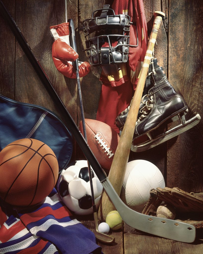 Detail of Variety of Sports Equipment by Corbis
