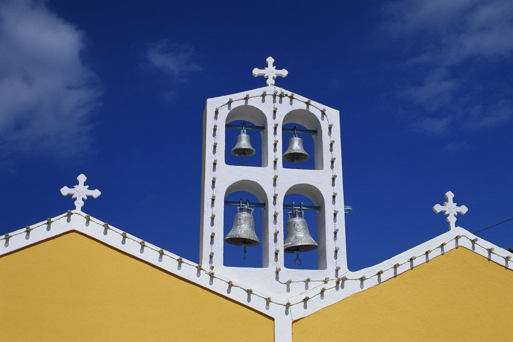 Detail of Church Bell Tower on Thira in Greece by Anonymous