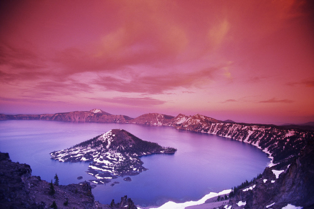 Detail of Wizard Island at Sunset by Anonymous