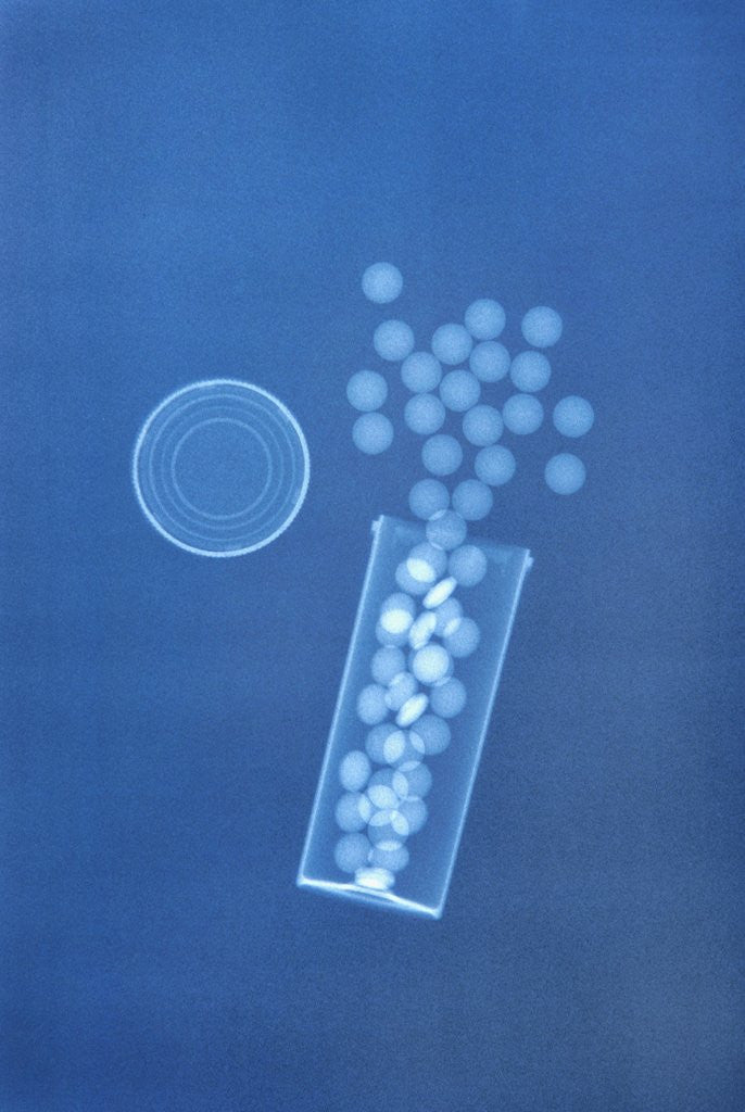 Detail of X-ray of Pills and Pill Bottle by Anonymous