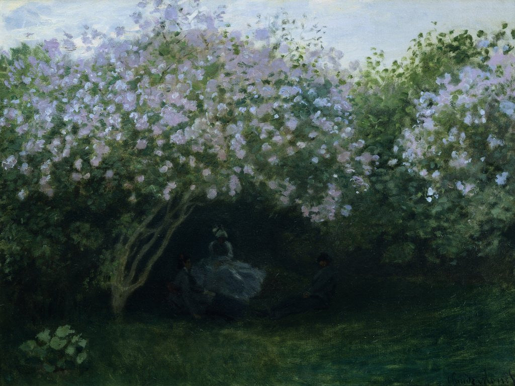 Detail of Lilacs in Twilight or Resting Under the Lilacs by Claude Monet
