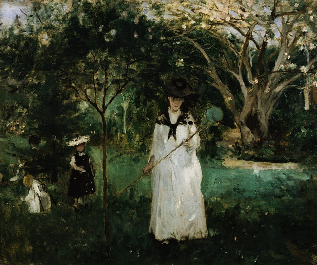 Detail of Chasing Butterflies by Berthe Morisot