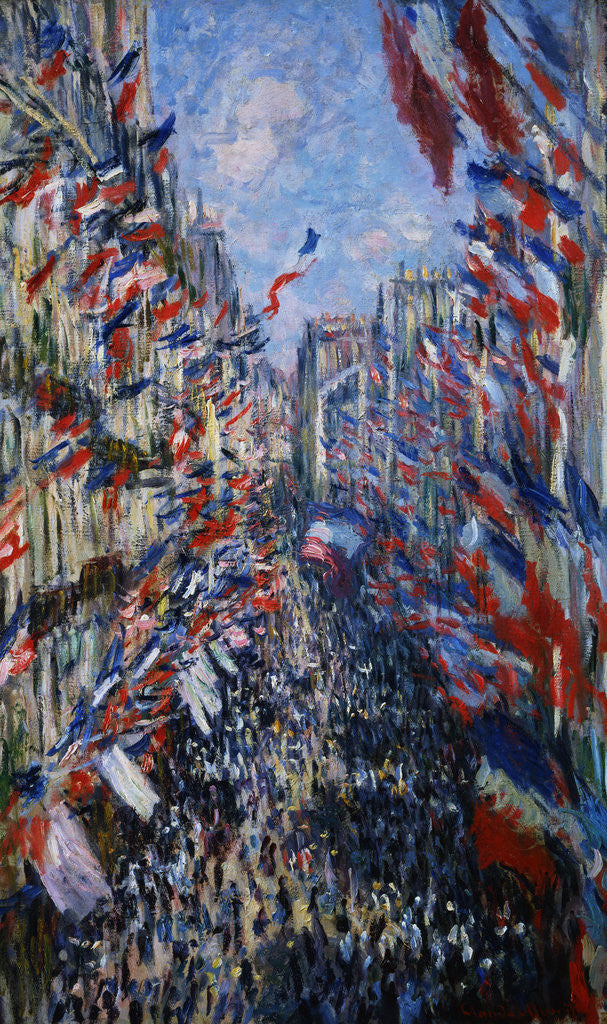Detail of The Rue Montorgeuil, Paris, 30 June 1878 by Claude Monet