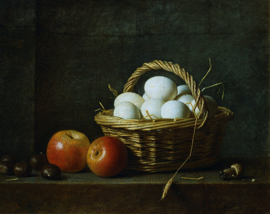 Detail of Basket of Eggs by Henri Horace Rolland Delaporte