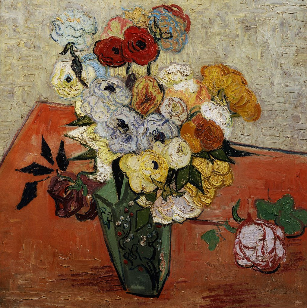 Detail of Roses and Anemones by Vincent Van Gogh