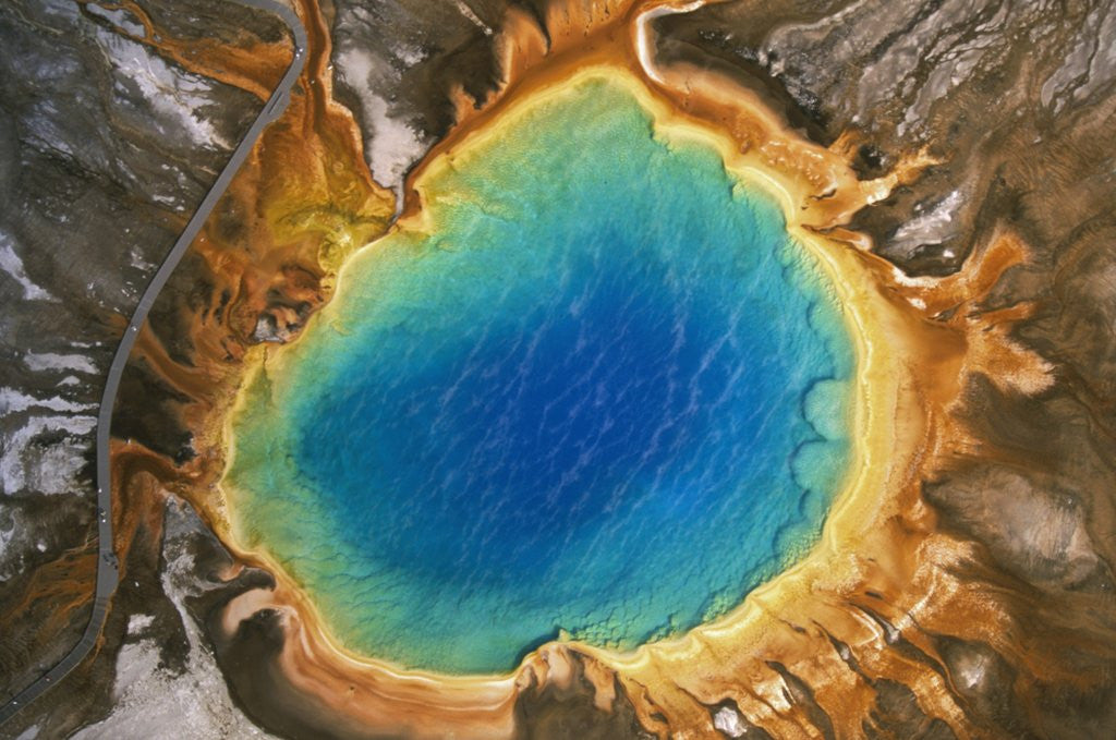 Detail of Aerial View of Grand Prismatic Geyser by Corbis