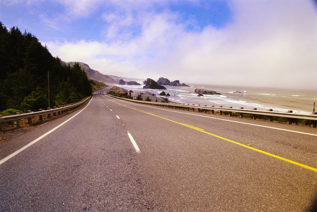 Detail of Highway 101 Along Oregon Coast by Corbis