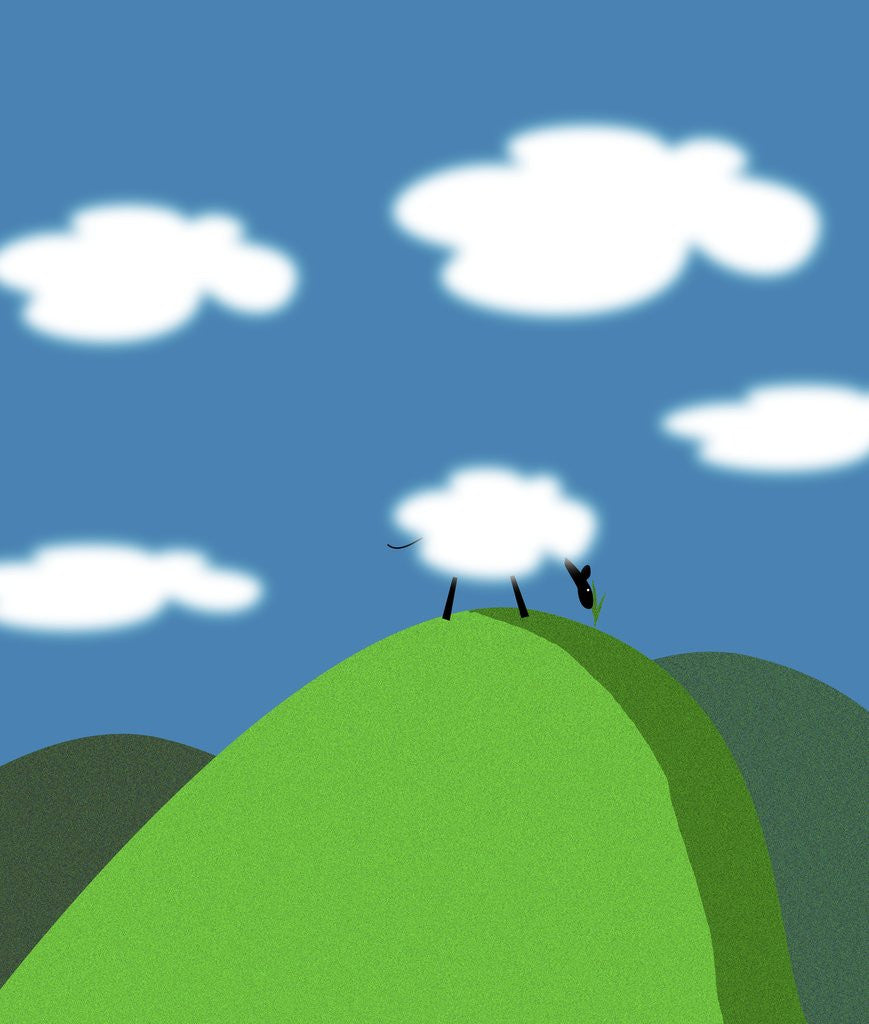 Detail of Sheep and Clouds by Anonymous