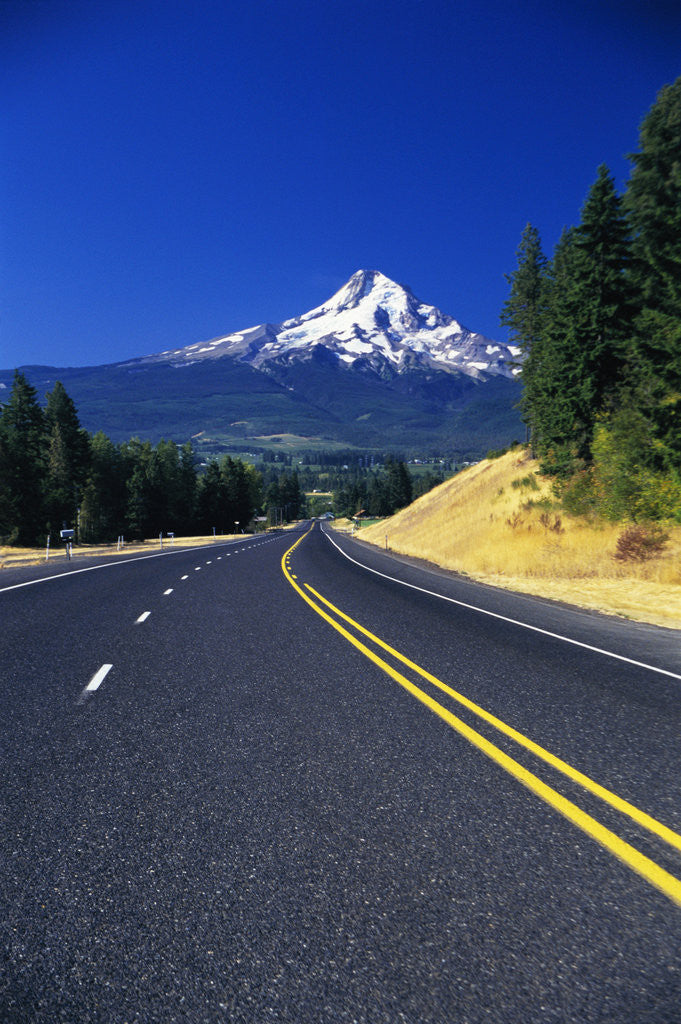 Detail of Highway Approaching Mt. Hood by Anonymous