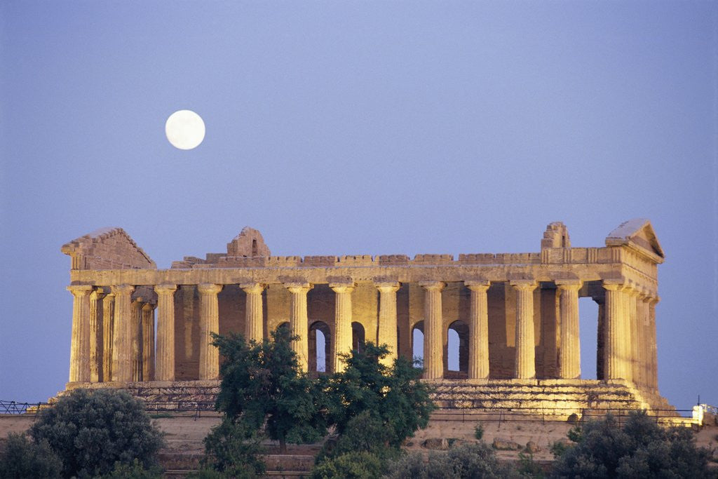 Detail of Temple of Concord Under the Moon by Anonymous