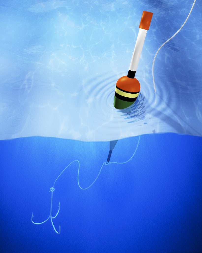 Detail of Floater and Hook in Water by Anonymous