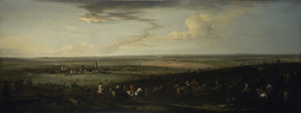 Detail of View of old Newmarket with the Watering Course on Warren Hill by Peter Tillemans