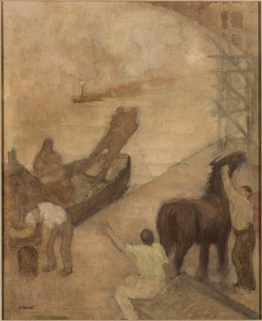 Detail of Manchester Ship Canal, 1907-10 by Adolphe Valette