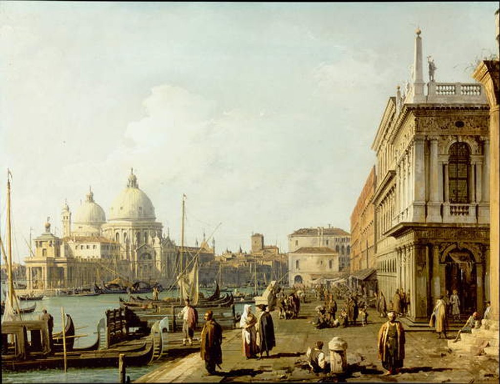 Detail of Venice: a view of Santa Maria della Salute and the Grand Canal from the Piazzetta by Canaletto