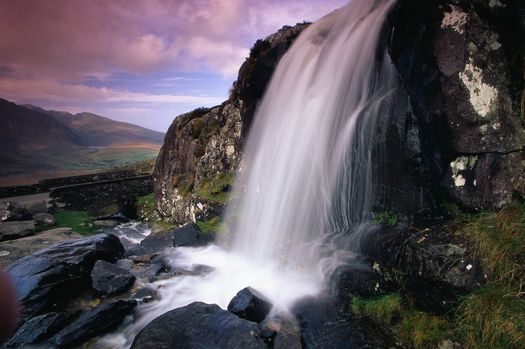 Detail of Waterfall and Jagged Rocks in the Irish Countryside by Anonymous