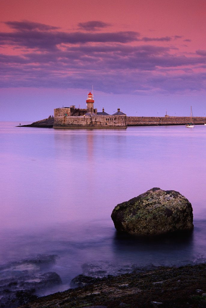 Detail of East Pier Lighthouse at Twilight by Anonymous