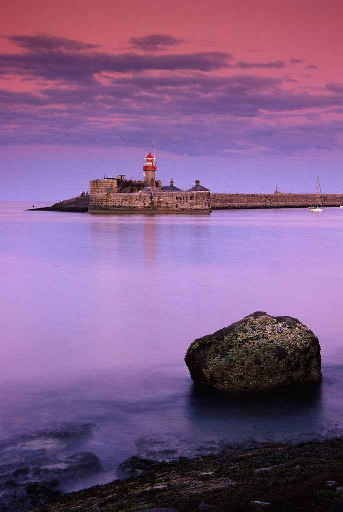 Detail of East Pier Lighthouse at Twilight by Corbis