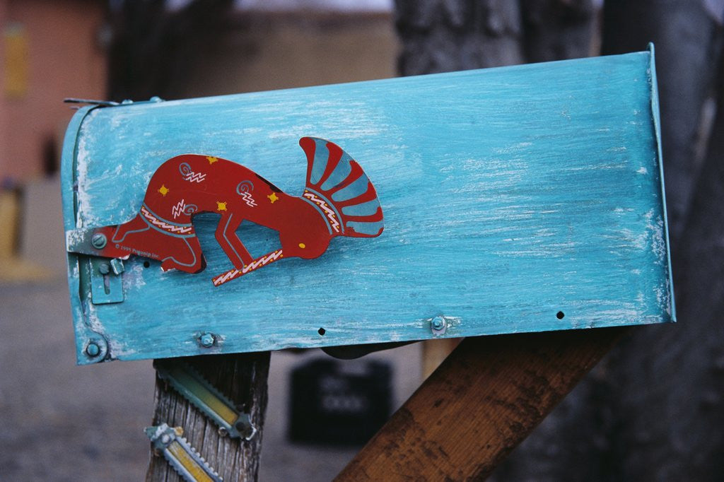 Detail of Kokopelli Mailbox Flag by Anonymous