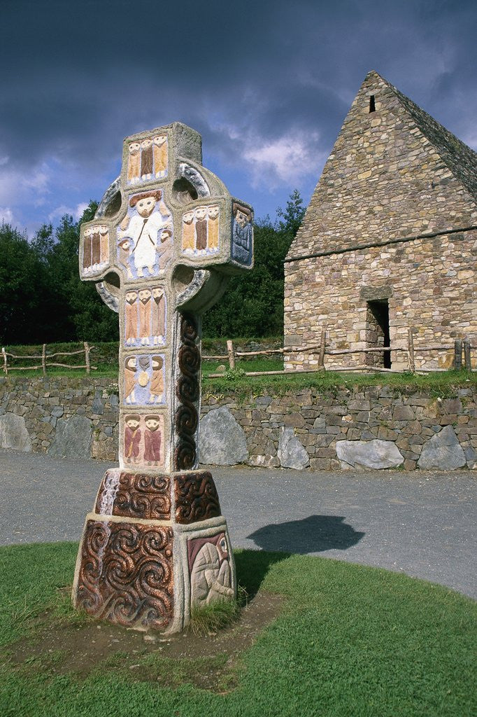Detail of Celtic Cross at a Christian Monastery by Corbis