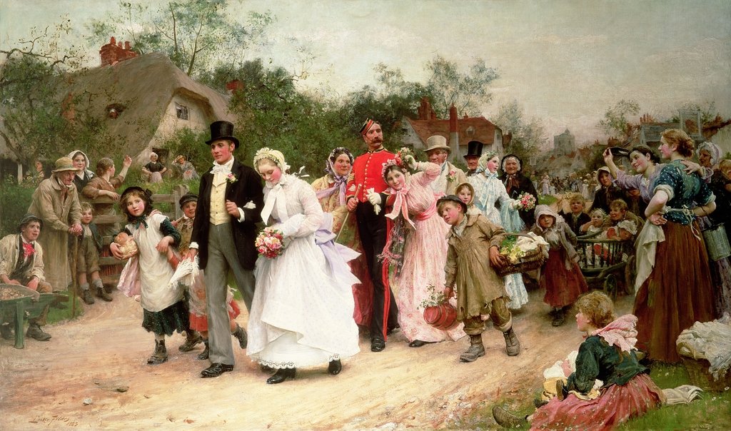 Detail of The Village Wedding, 1883 by Samuel Luke Fildes