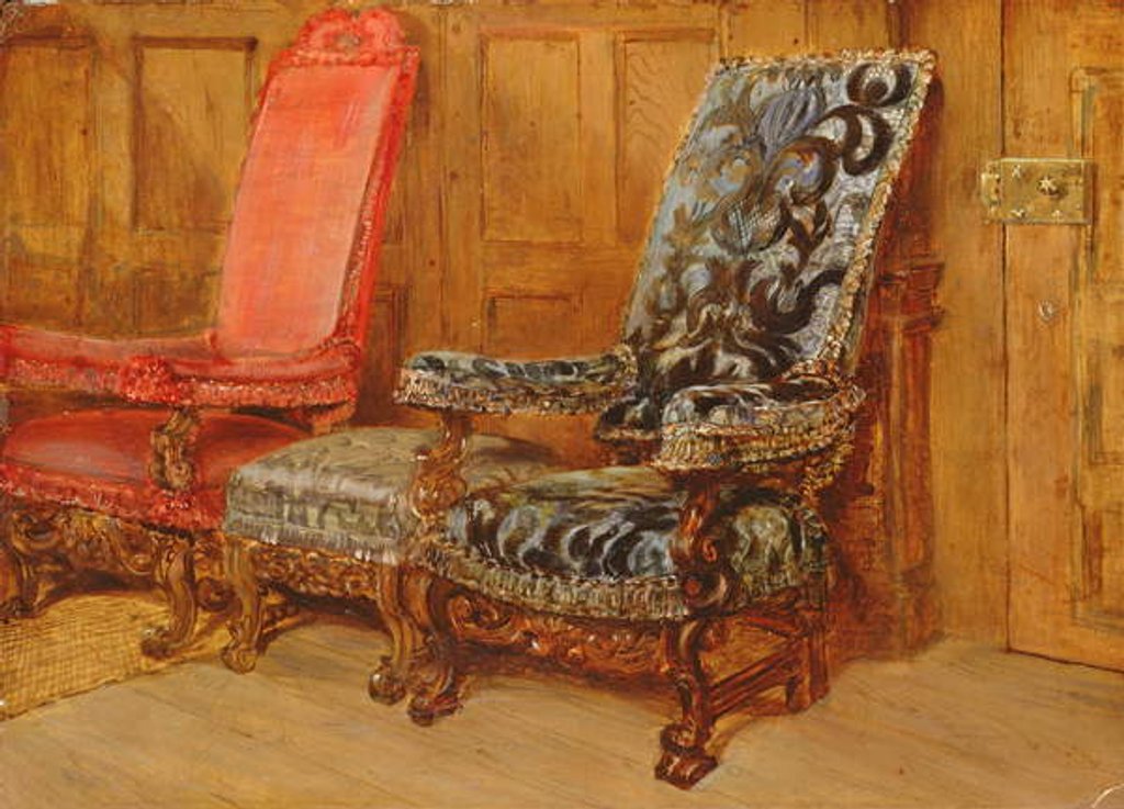 Detail of Chairs in a Corridor by English School