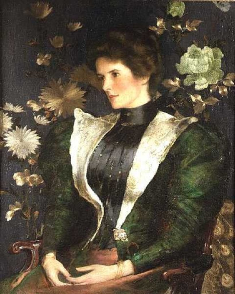Detail of Portrait of Lady Sutherland by Edwin Arthur Ward