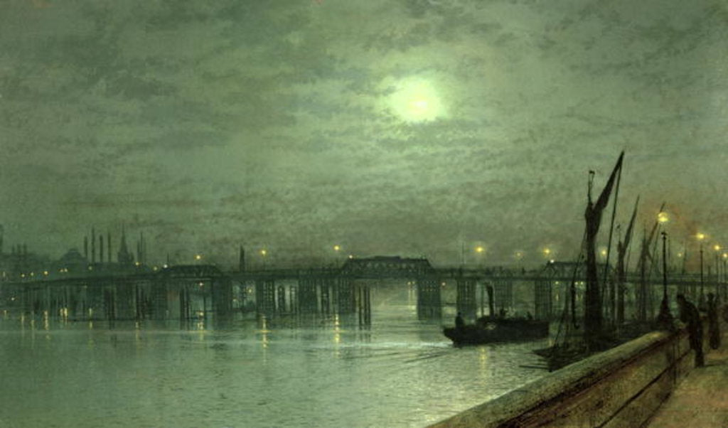 Detail of Battersea Bridge by Moonlight by John Atkinson Grimshaw