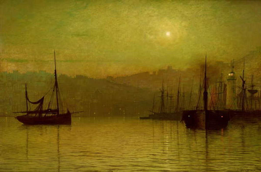 Detail of Calm Waters, Scarborough, 1880 by John Atkinson Grimshaw