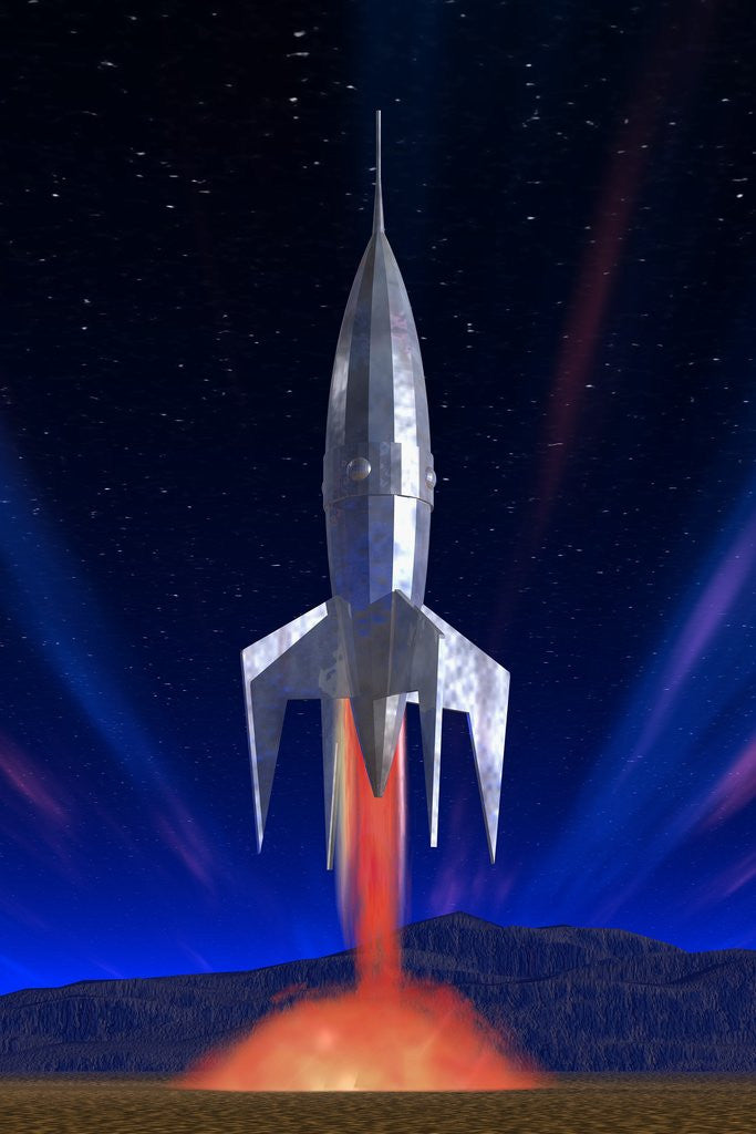 Detail of Rocket Ship Lifting Off by Anonymous