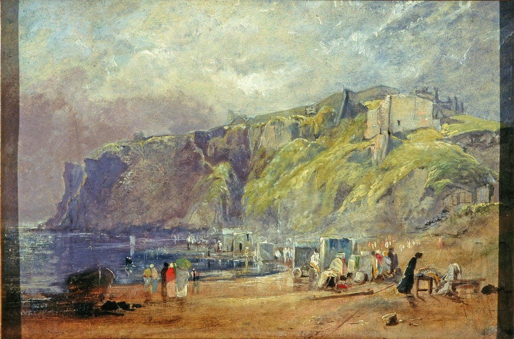 Detail of Tynemouth Castle from Percy Bay by Thomas Miles Richardson Junior